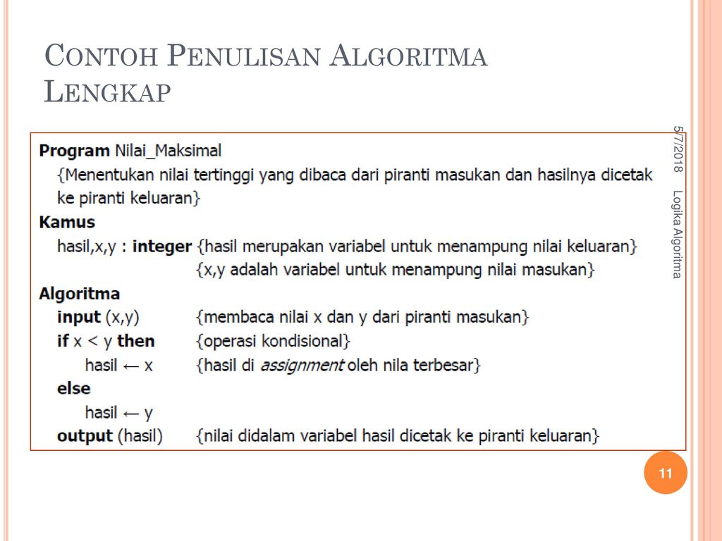 Pseudocode Yang Digunakan Pada Penulisan Algoritma Berupa